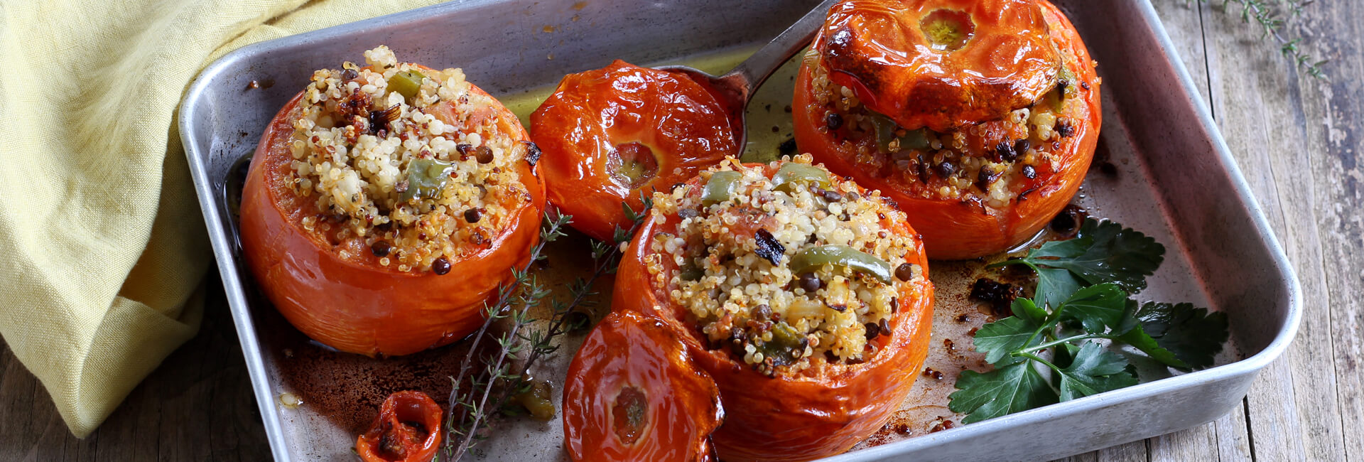 Tomates farcies au Quinoa lentilles